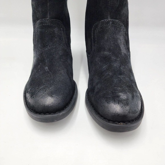 BORN BORMAN Black Suede Leather Riding Boots Women's Size US 6.5 NWT Back Zip - Picture 3 of 10